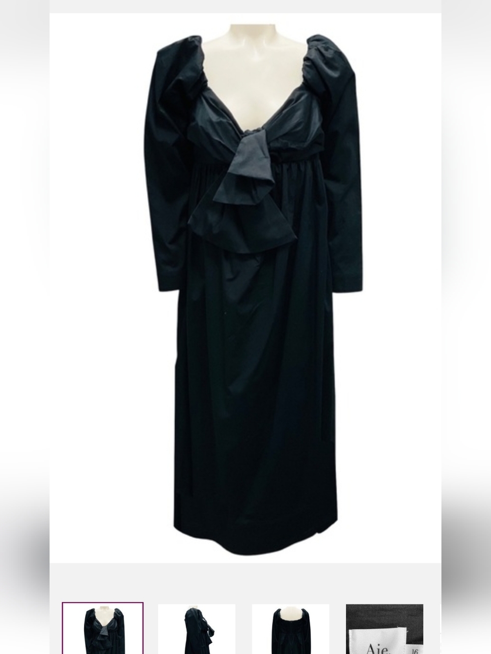 Aje Black Long Sleeve Casual Gown